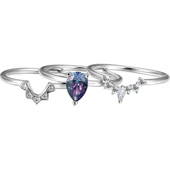 Prsten Royal Fashion stříbrný pozlacený prsten Alexandrit DGRS0017-WG Velikost: 8 (EU: 57-58)