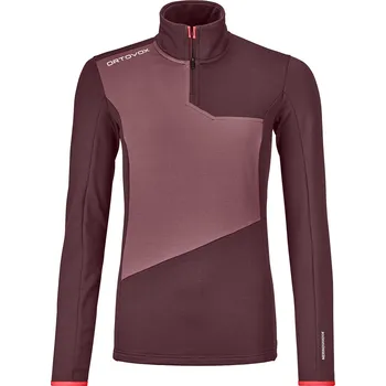 Dámská mikina Ortovox Fleece Light Zip Neck Women's Size: XL, Color: Winetasting