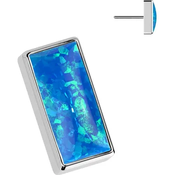 Piercing Atreya Titanová bezzávitová koncovka s obdélníkovým opálem Gigi Barva: Stříbrná / Opálově modrá