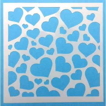 Plastová šablona mix 13x13cm - srdce