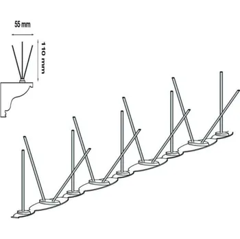 Odpuzovač zvířat ECOPIC hroty proti holubům DEPIGEONAL U1 účinná šíře do 11 cm