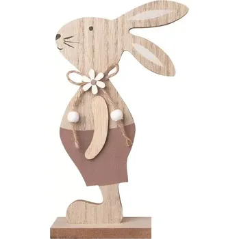 Velikonoční dekorace Zajíc dřevěný na postavení 11,5 x 20 cm 7617