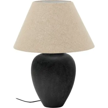 Lampička Černá keramická stolní lampa Kave Home Mercadal 59 cm