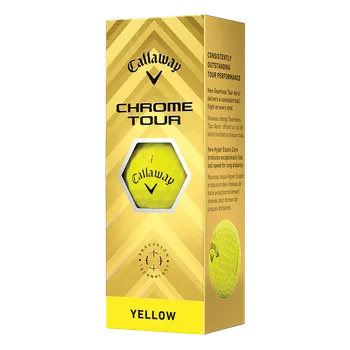 Golfový míček Callaway balls Chrome Tour 24 - žluté 4-vrstvé 3ks