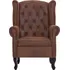 Křeslo Křeslo chersterfield s taburetem umělá semišová kůže 281277 hnědé