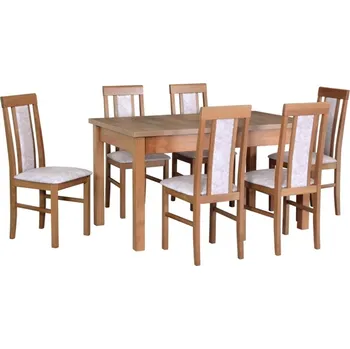 Jídelní set Jídelní sestava DX 15, odstín dřeva (židle + nohy stolu) grandson, odstín lamina (deska stolu) wotan, potahový materiál látka