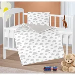 Bellatex Peřinka a polštářek pro kojence Mráček šedá, bílá - 75x100cm, 42x32cm