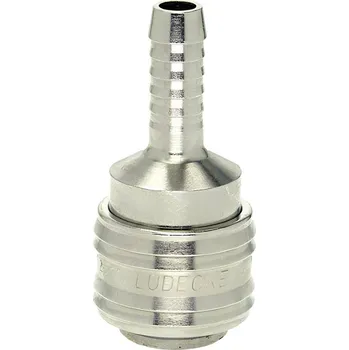 Lüdecke Průchozí poniklovaná rychlospojka s trnem na hadici 8 mm