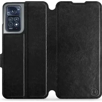 Pouzdro na mobilní telefon Flipové pouzdro Mobiwear - Xiaomi Note 12 Pro 4G - Černé a šedé (Knížkové flip pouzdro, obal, kryt na mobil Xiaomi Note 12 Pro 4G - Černé a šedé, materiál Umělá kůže + TPU - ochrana 360°, stojánek, silikonová vanička, magnetické zavírání)