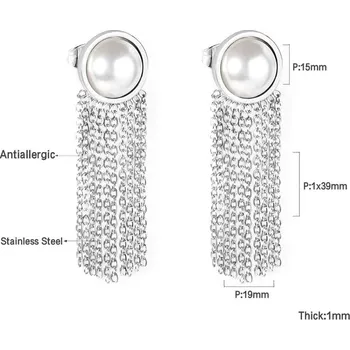 Náušnice Visací náušnice z nerezové oceli - 458s