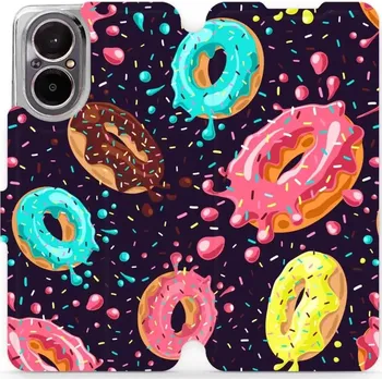 Pouzdro na mobilní telefon Flipové pouzdro Mobiwear - Realme C67 - VP19S Donutky (Knížkové flip pouzdro, obal, kryt na mobil Realme C67 - VP19S Donutky, materiál Umělá kůže + TPU - ochrana 360°, stojánek, silikonová vanička, magnetické zavírání)