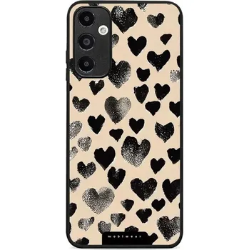 Pouzdro na mobilní telefon Lesklý kryt Mobiwear Glossy - Samsung Galaxy A05s - GA51G Černá srdíčka (Prémiové lesklé pouzdro, obal, kryt Mobiwear Glossy na mobil Samsung Galaxy A05s - GA51G Černá srdíčka, materiál Plast + TPU silikon - krytí po všech stranách, neošoupatelný potisk,)