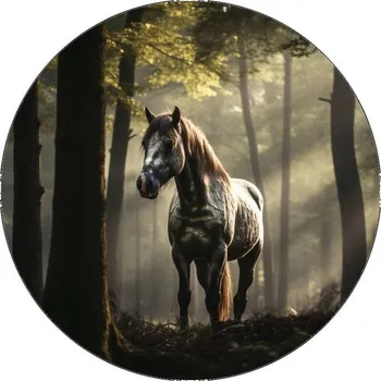 Jedlá dekorace na dort Jedlý papír bílý kůň 19,5cm