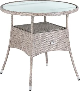 Zahradní stůl Casaria Zahradní polyratanový stolek DE695 80 cm béžový