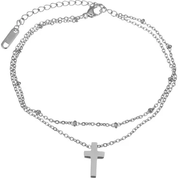 Náramek Šperky4U Ocelový náramek zdobený křížkem - OPA1624