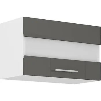 Kuchyňská skříňka LEMPERT Horní skříňka prosklená LARY 21 (60 cm) - šedý lesk