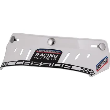 Helma na motorku plochý kšilt Oxygen Racing Spirit, CASSIDA (bílý, cvakání na druky)