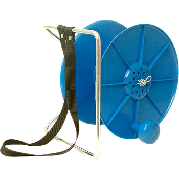 Rybářský naviják Naviják lanka SUPER s popruhem, modrý