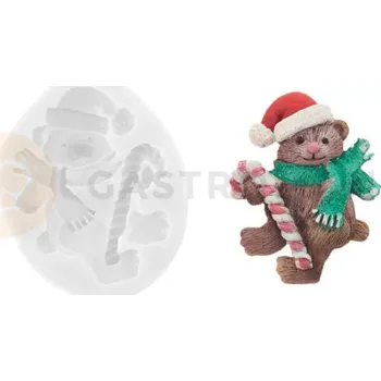 Kuchyňská sůl Silikonová forma na cukrovou hmotu ve tvaru vánočního medvídka - SLK397, 65x50 mm | SILIKOMART, SugarFlex