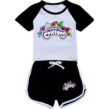 Smiling Critters Dětský letní set triko + kraťasy na motivy oblíbených postaviček "Smiling Critters" (vel. 100 - 170) Barva: černá 2, Velikost: 170 (13-16 let)