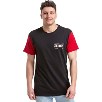 Pánské tričko MEATFLY PITSTOP BLACK / DARK RED pánské tričko