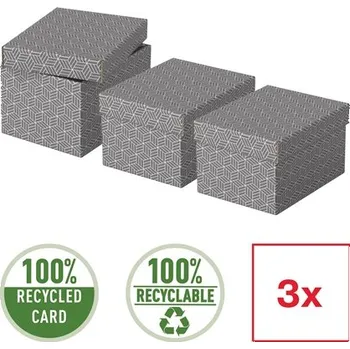 Archivační box Esselte Home, set 3 ks, velikost S, šedá