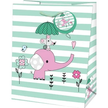 Dárková taška Taška dárková Maxi matt 26,7 x 13,7 x 33cm TL - motiv slon