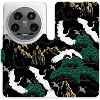 Pouzdro na mobilní telefon Flipové pouzdro Mobiwear - Xiaomi 14 Ultra 5G - VP16S Jeřábi (Knížkové flip pouzdro, obal, kryt na mobil Xiaomi 14 Ultra 5G - VP16S Jeřábi, materiál Umělá kůže + TPU - ochrana 360°, stojánek, silikonová vanička, magnetické zavírání)