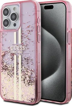 Pouzdro na mobilní telefon Guess Liquid Glitter Gold Stripe pro Apple iPhone 15 Pro Max