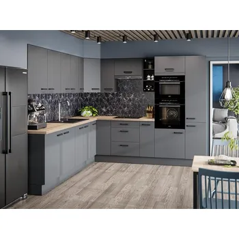 Kuchyňská linka LEMPERT Kuchyňská linka NESSY - antracit 250/220 cm