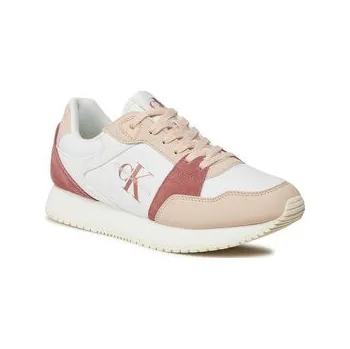 Dámské tenisky Sneakersy Calvin Klein Jeans Runner Low Lace Mix Ml Btw YW0YW01436 Bílá 39