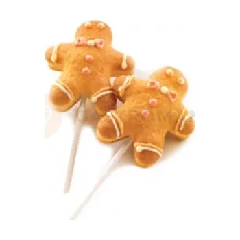 Čokoládová tyčinka Forma na cukroví, lízátka a čokoládky 4 x postava + 30 tyček - POP02 Ginger pop | SILIKOMART, Easy Ice-Cream