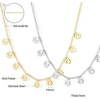 Náhrdelník Elegantní náhrdelník z chirurgické oceli - kolo,Stříbrná