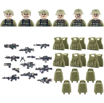 ostatní stavebnice Vojenské kostky speciálních sil | Styl Lego - vojenská zelená