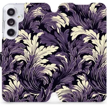 Pouzdro na mobilní telefon Flipové pouzdro Mobiwear - Samsung Galaxy A55 5G - VA46S Fialové rostliny (Knížkové flip pouzdro, obal, kryt na mobil Samsung Galaxy A55 5G - VA46S Fialové rostliny, materiál Umělá kůže + TPU - ochrana 360°, stojánek, silikonová vanička, magnetické zavírá