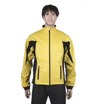 Cyklistická bunda MERCO Softshelová bunda Ski Windproof - žlutá/černá - XXL