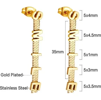 Náušnice Visací náušnice z nerezové oceli - 555G