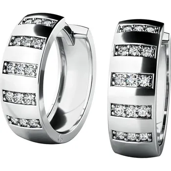 Náušnice Dámské náušnice kruhy se zirkony 10945-B-ZIR