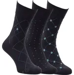 Ponožky zdravotní bambusové 71018, antracit modré, klasické, bez gumiček, pánské, 3 páry, vel. 43-46