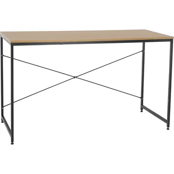 Psací stůl Psací stůl MELLORA 120x60 cm, lamino barva dub, kov černý lak