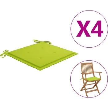 Podsedák vidaXL Podušky na zahradní židle 4 ks zelené 40 x 40 x 3 cm textil