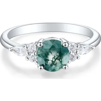 Prsten Olivie Stříbrný prsten MECHOVÝ ACHÁT 8902 Velikost prstenů: 10 (EU: 62-64) Ag 925; ≤2,1 g.