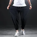 Pánské kalhoty s gumičkami na nohavicích Barva: Černá, Velikost: 7XL