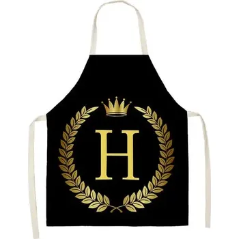 Kuchyňská zástěra Kuchyňská černá zástěra se zlatými písmeny - 12,Rozměr pro dospělé 68 x 55 cm