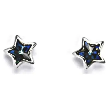Náušnice Stříbrné náušnice hvězda Swarovski bermuda blue - NŠ1326 (Stříbrné náušnice Swarovski hvězdičky)