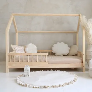 Dětská postýlka Dětská domečková postel Bello - 90 x 190 / přírodní