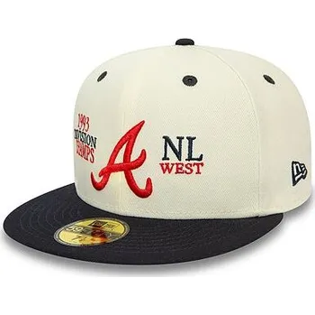 Kšiltovka Kšiltovka New Era 59FIFTY MLB 93 Division Atlanta Braves - Off White velikosti fitted caps 7 7/8 (62.5 cm)