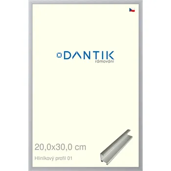Rám na obraz DANTIK rámeček 20x30 | ALU profil 7001 Stříbrná matná (Sklo Čiré) (Vyrobeno s láskou u nás v DANTIKU)