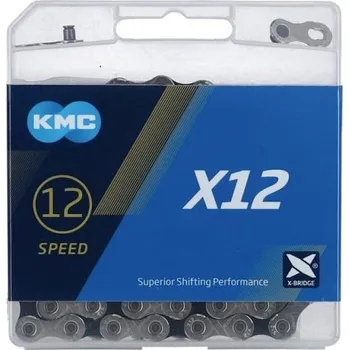Řetěz na kolo KMC řetěz X12 126 (stříbrná/černá)