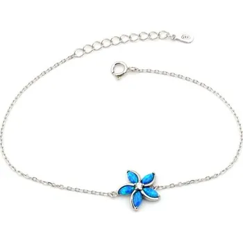 Náramek Dámský stříbrný náramek opálová kytka 17-20 cm STNA0772F